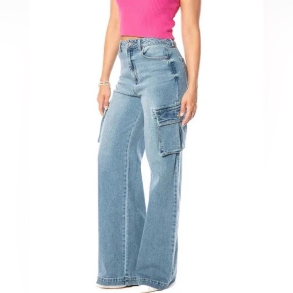 Juicy Couture Women's Blue Cargo Jeans Size 13